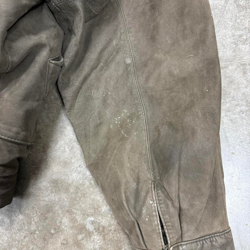 Vintage 90s Mirage Brown Leather Aviator Jacket Size XL - Picture 6 of 6